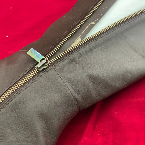 Michael Kors Brown Leather Knee- High Boots with 2.5 inch heel. Size 10 - Picture 3 of 7